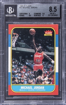 1986-87 Fleer #57 Michael Jordan Rookie Card - BGS NM-MT+ 8.5